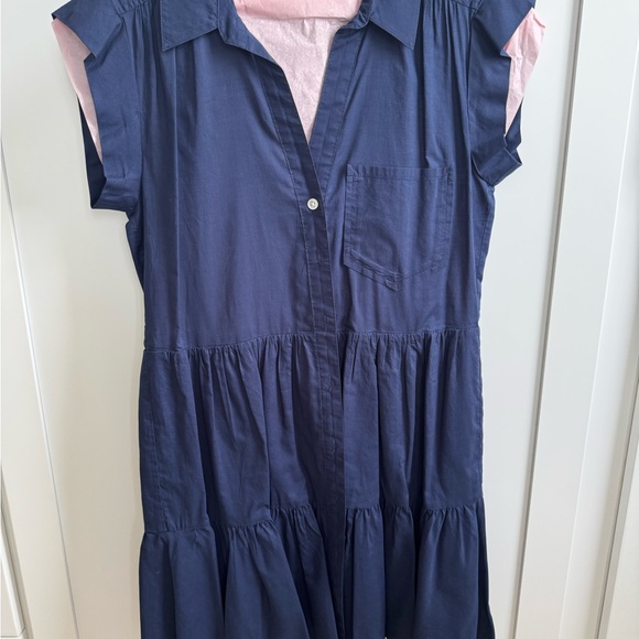 Veronica Beard Navy cotton Short Sleeve Dress XS - Picture 3 of 6